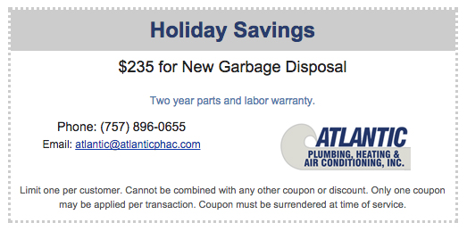 $235 Offer for New Garbage Disposal